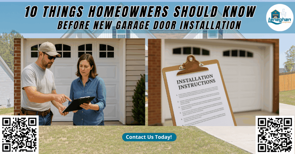 10 Things Homeowners Should Know Before New Garage Door Installation - Leneghan Garage Doors