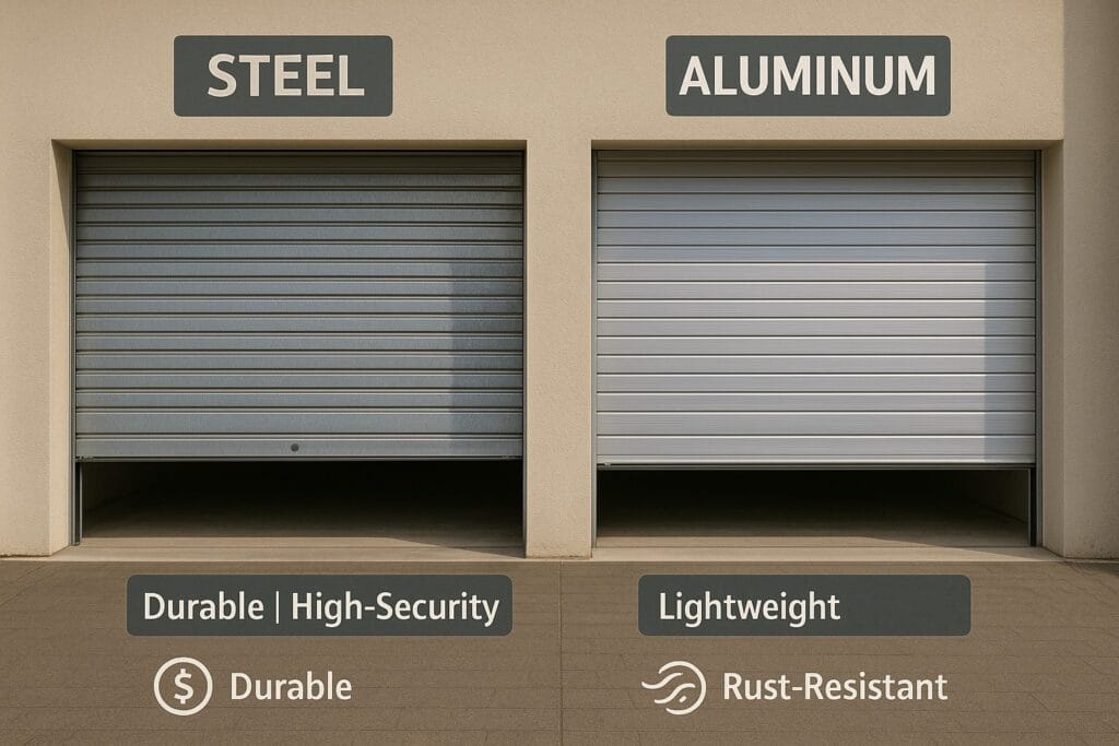 steel vs aluminum roll-up garage door